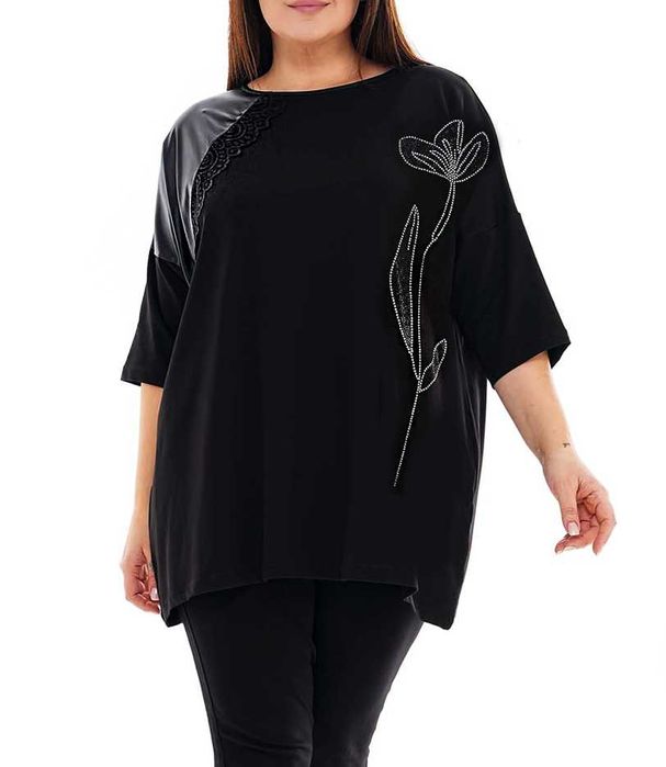 Modna tunika cekiny plus size bawełniana wygodna 3xl 4xl