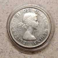 Moneta srebrna 50 centów - Kanada 1961r.