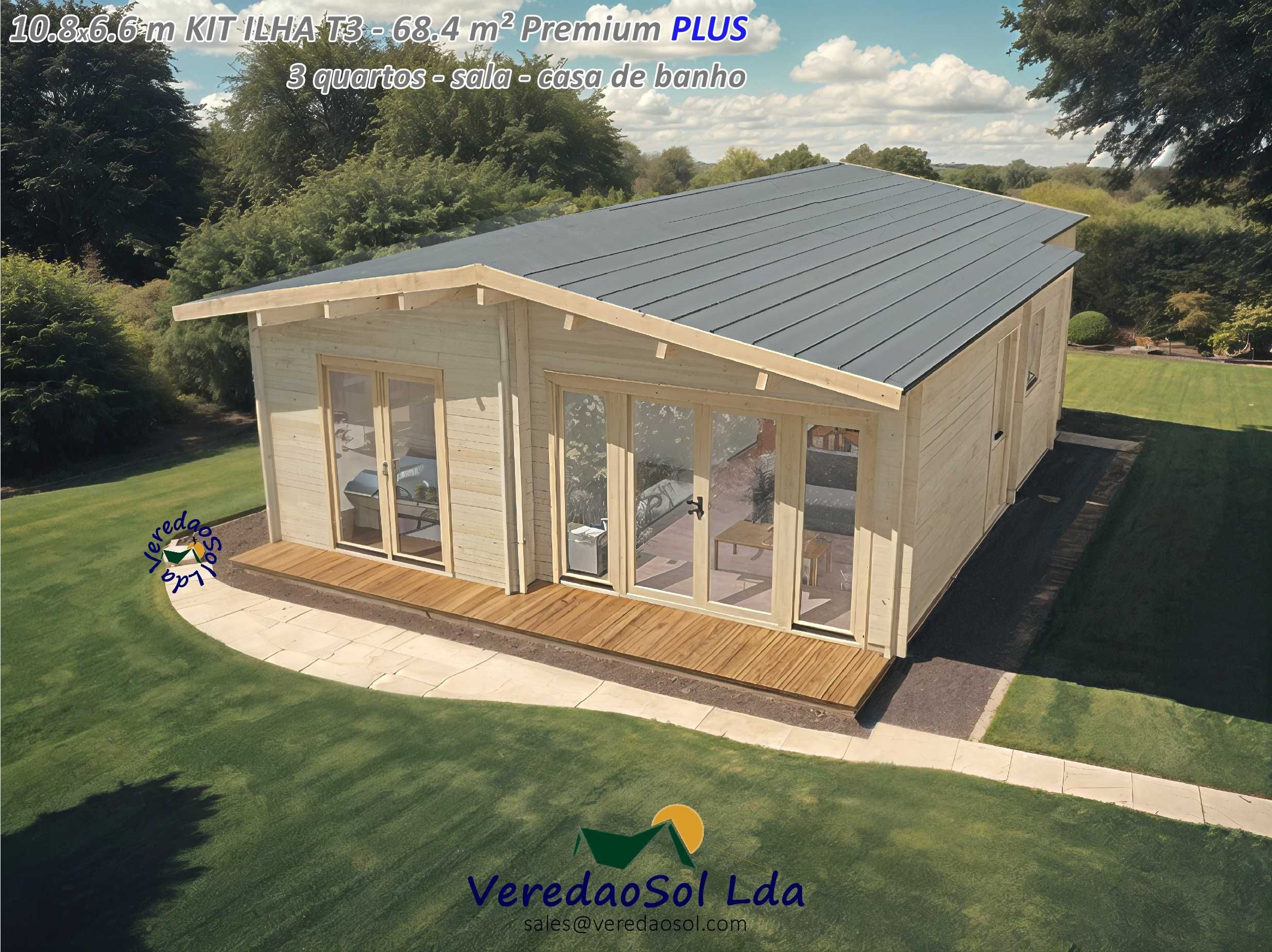 Casa Madeira ILHA T3 44mm - 68.4 m² com terraço Qualidade Premium PLUS