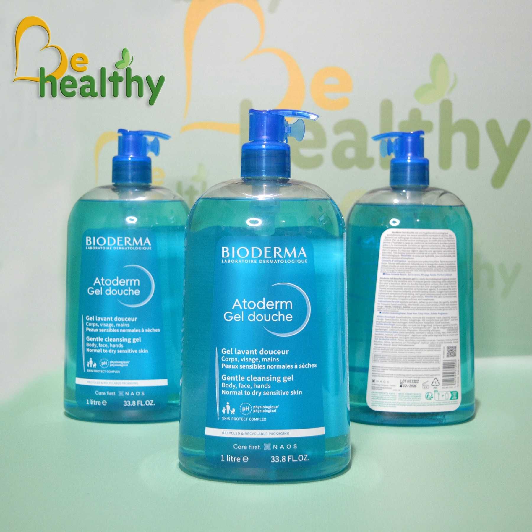 Гель для душу для сухої та чутливої шкіри Bioderma Atoderm  1 літр