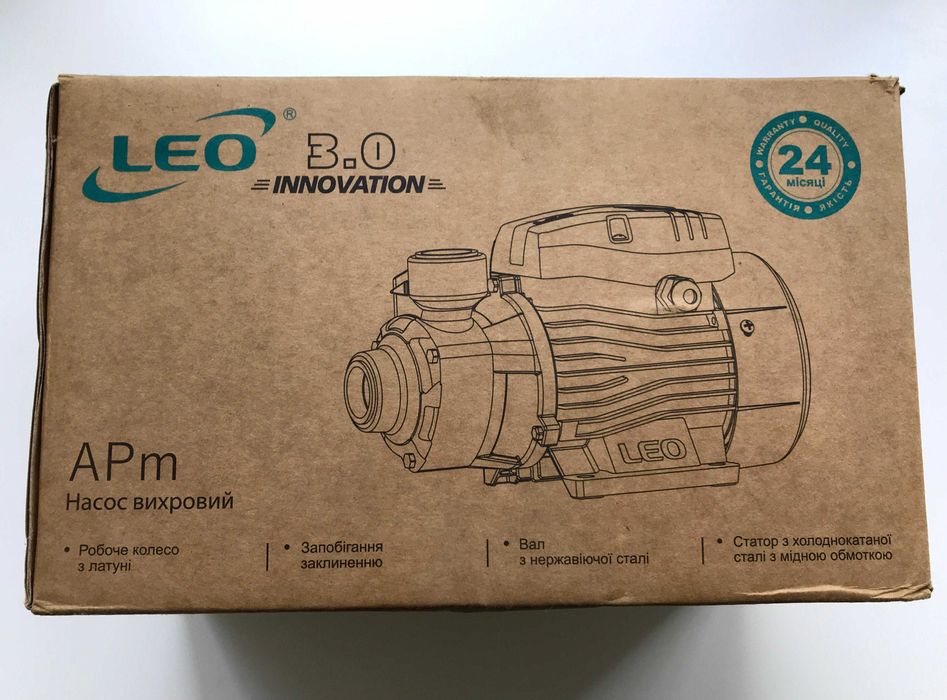 Вихровий насос Leo 3.0 0.37кВт (775132) + Реле тиску Aquatica 1.1кВт