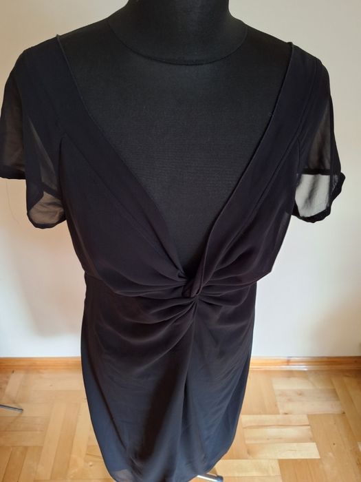 Czarna elegancka sukienka wizytowa, rozmiar 44/46, 3XL