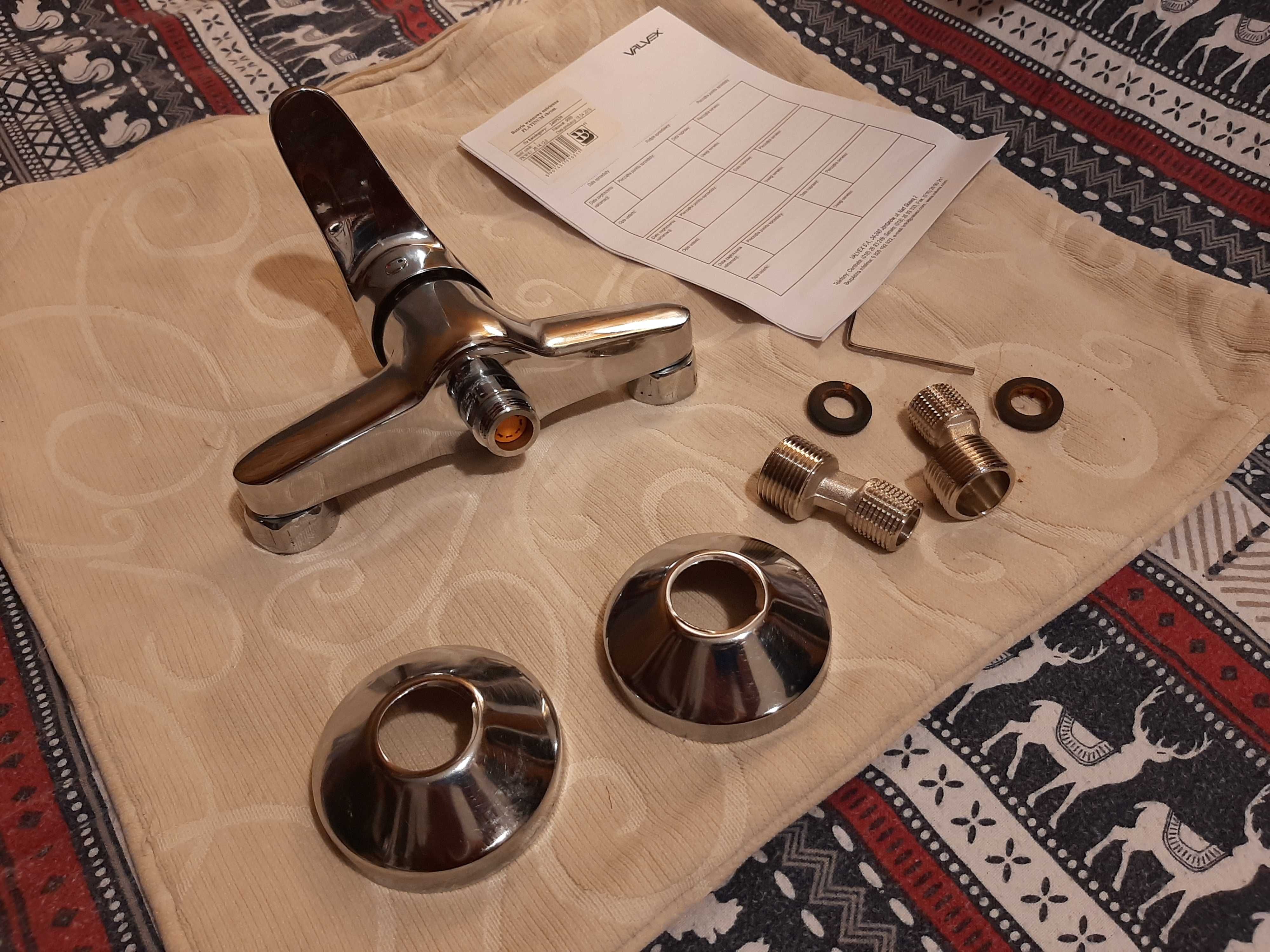 Bateria wannowa naściena platinum chrome VALVEX
