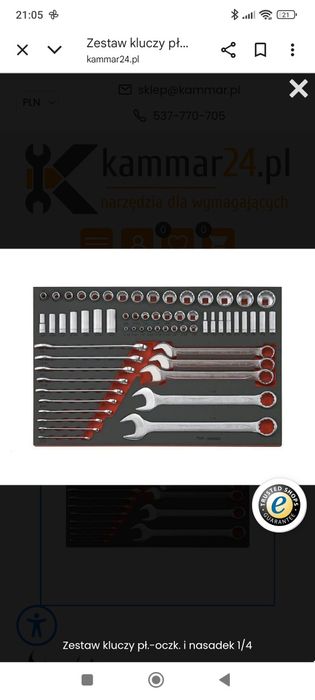 Zestaw nasadek i kluczy calowych Teng tools TTEAF62 EVA 62 elementy