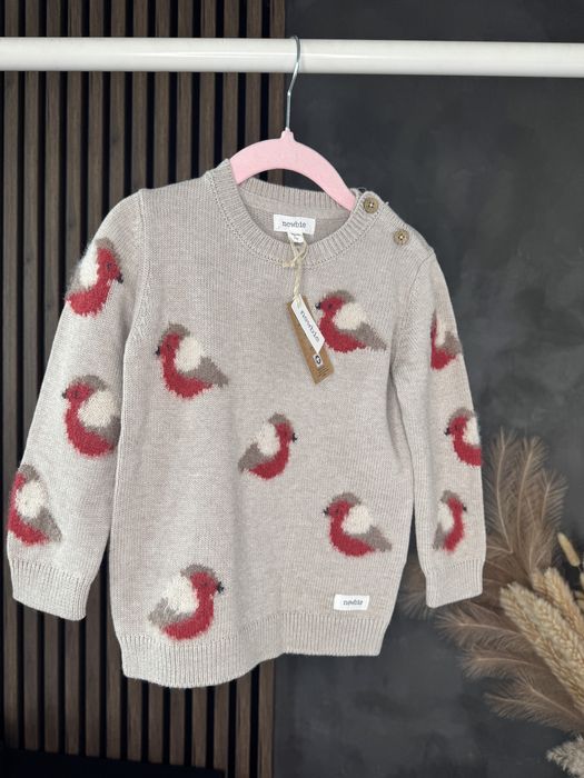 Nowy sweter newbie 86/92 w ptaki