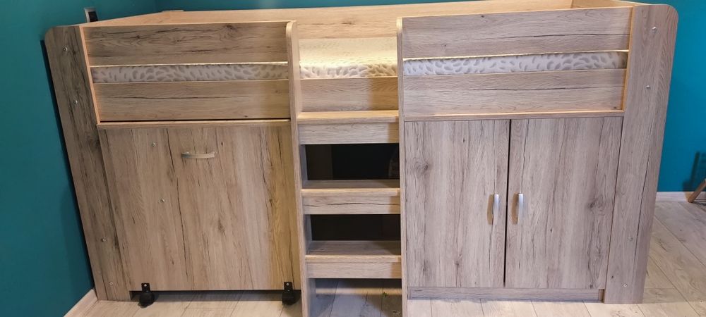 Łóżko, z biurkiem i szafką, dąb sonoma
Dąb sonoma
