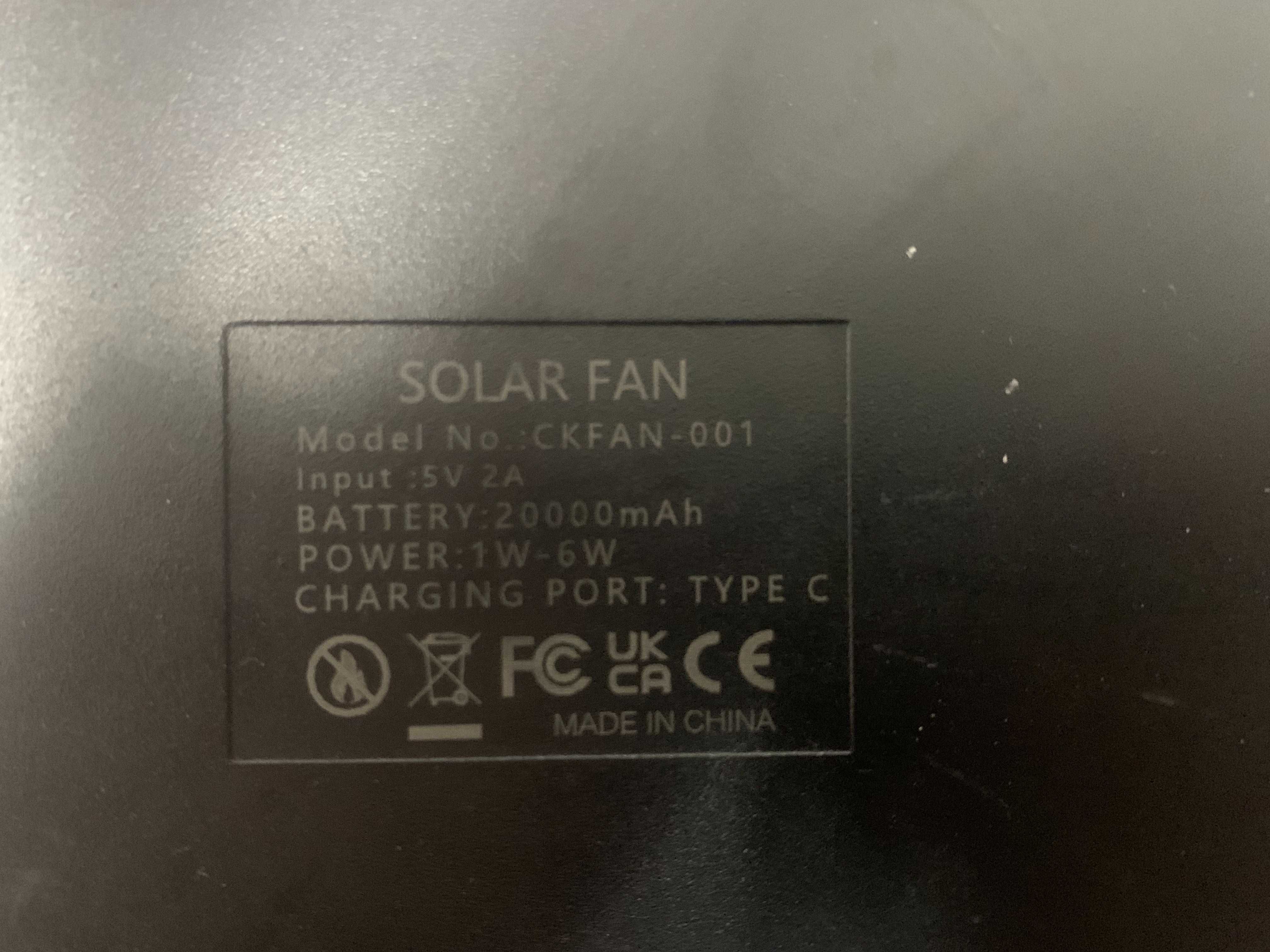 Вентилятор на сонячній батареї Solar fan ckfan-001