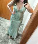 Sukienka maxi syrenka pretty women miętowa 44 XL 2XL ślub wesele