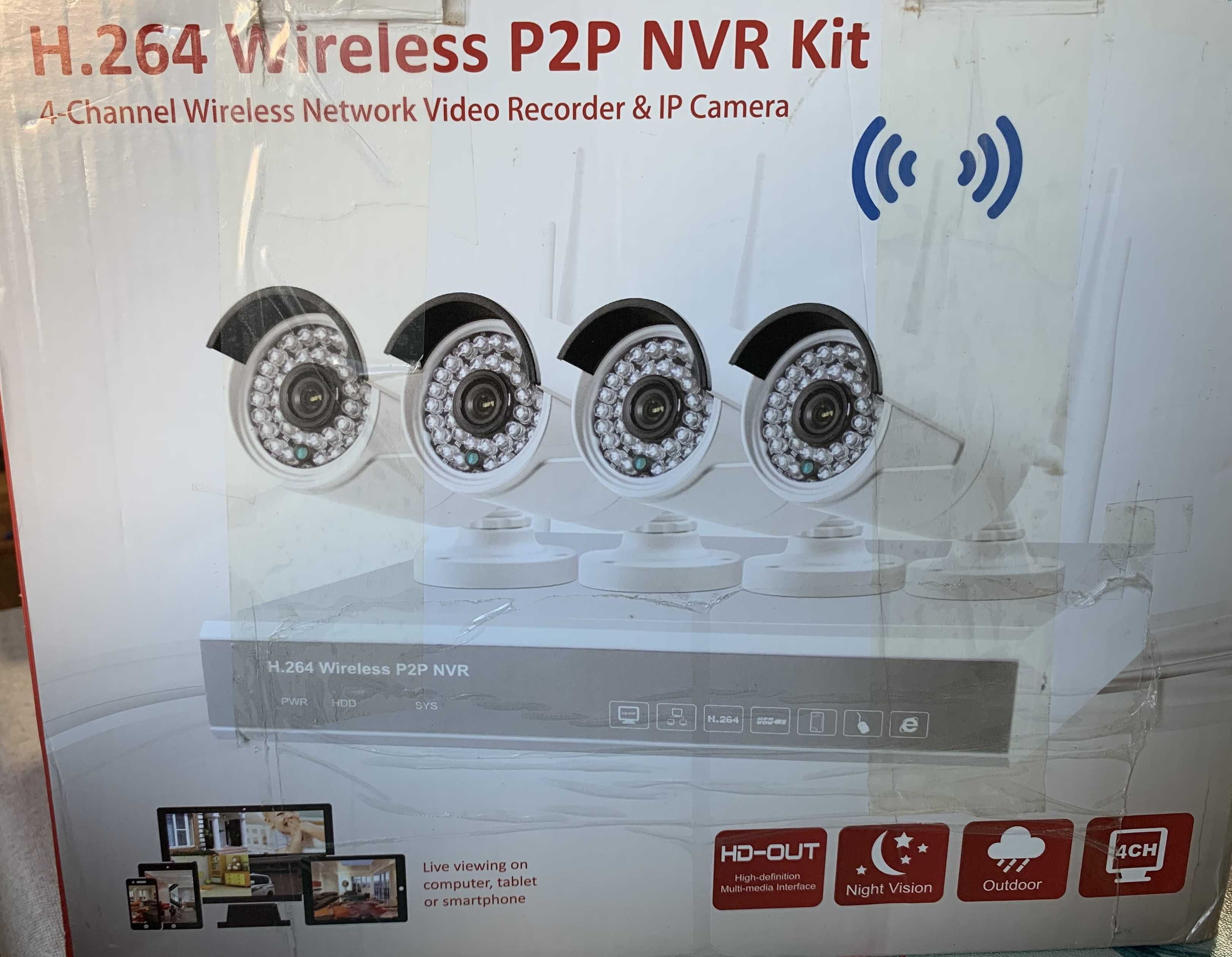 Sistema de Videovigilância 4 Câmaras Wireless Exterior e Night Vision