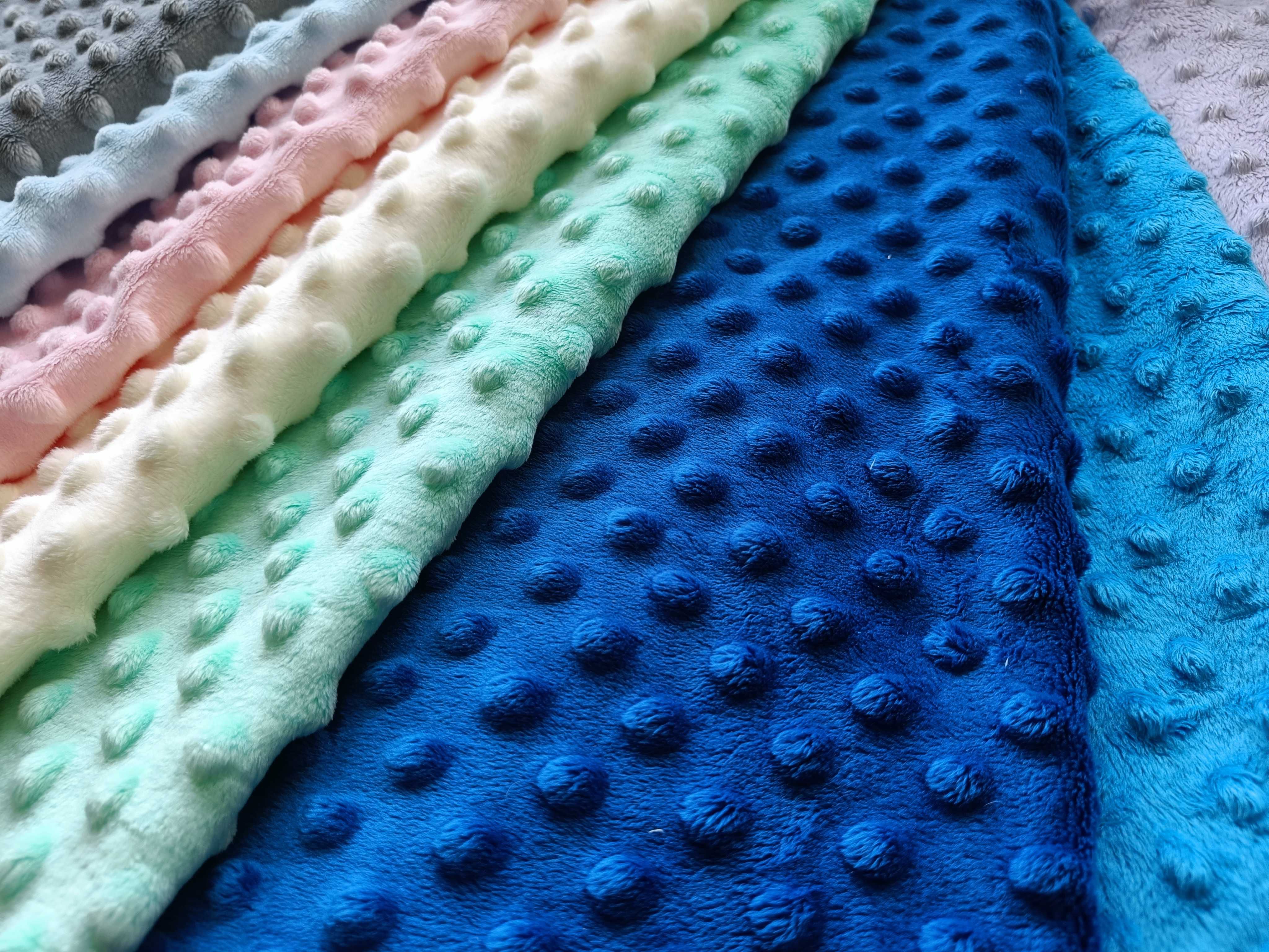 Ścinki Kawałki Końcówki Resztki Tkanin Plusz Minky Małe I Duże 0,5kg