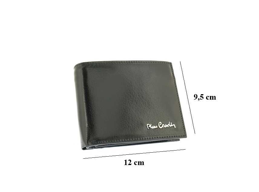 Skórzany portfel męski marki Pierre Cardin czarny + pudełko