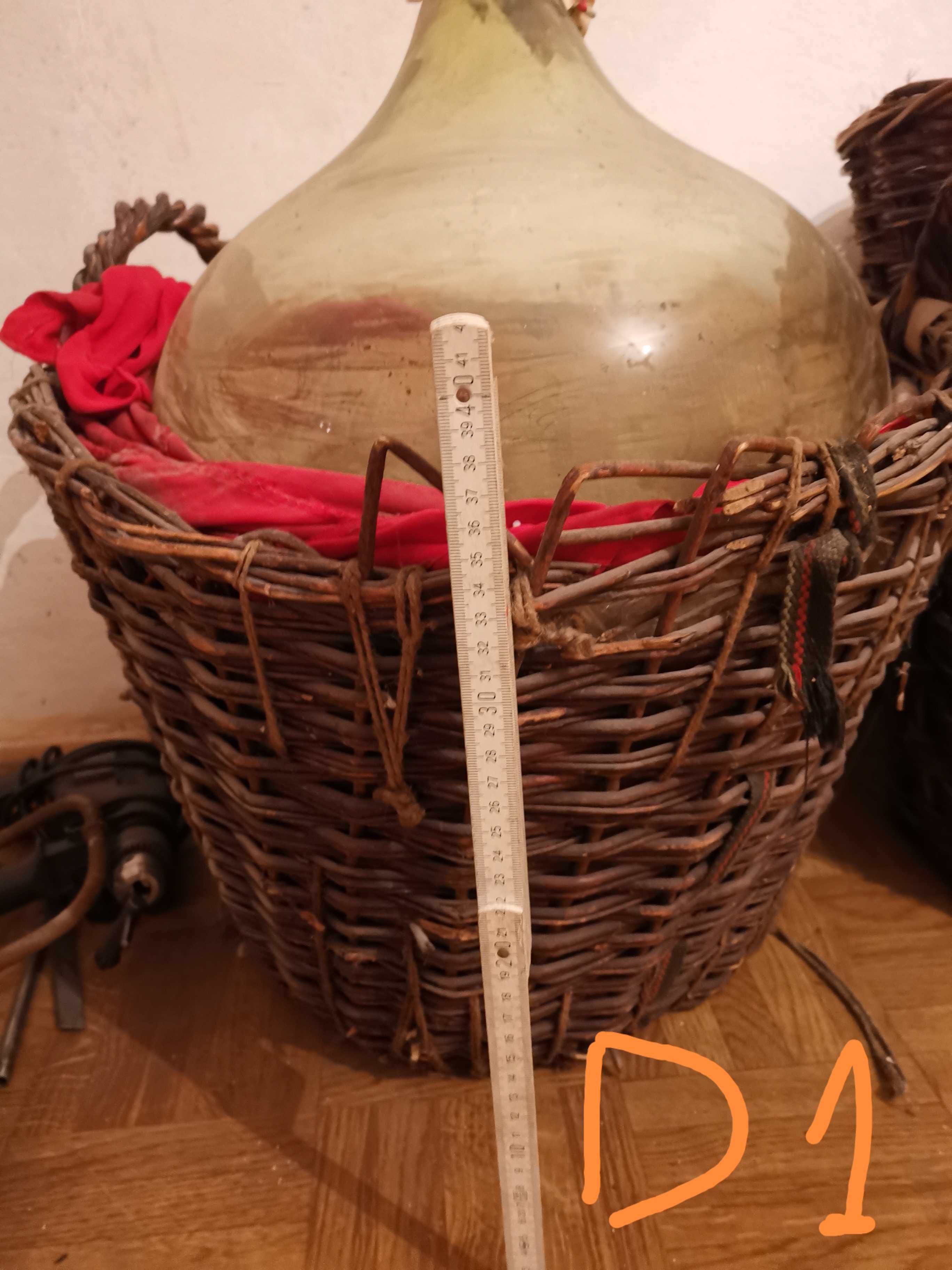 Balony szklane na wino z koszami szt. 4