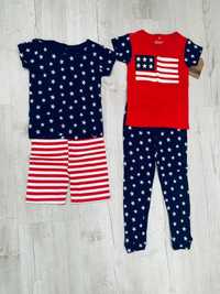 Chick Pea r. 92 NOWA piżama 2 sztuki z krótkim rękawem z flagą USA