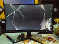 Monitor curvo AOC CQ27G2U/BK PC torre  casa quarto apartamento vivenda
