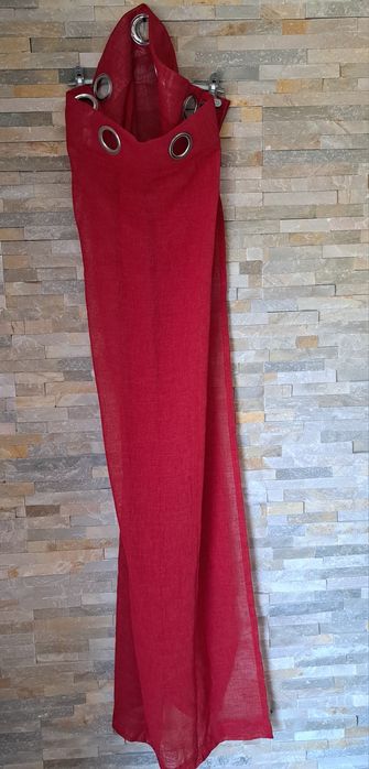 Zestaw 2 sztuki firanki zaslonki na przelotkach czerwone 140/160