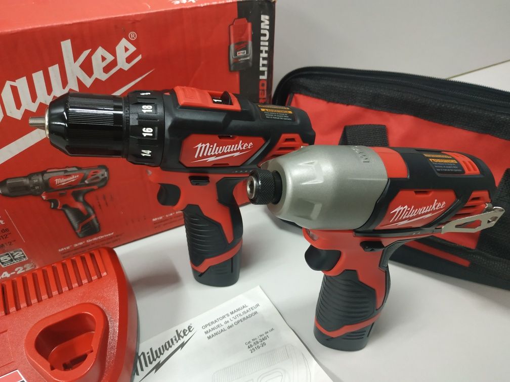 Milwaukee M12 2494-22 набор шуруповертов Оригинал США