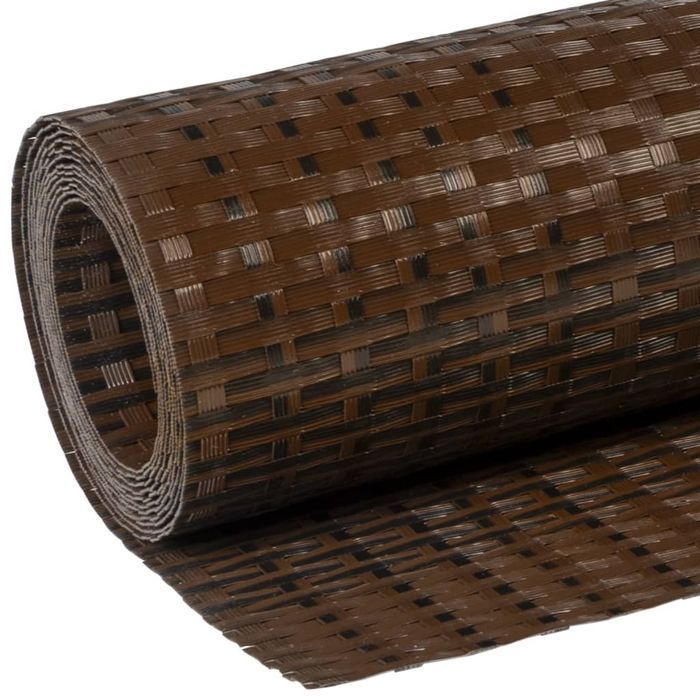 vidaXL Parawan balkonowy, brązowo-czarny, 500x80 cm, polirattan