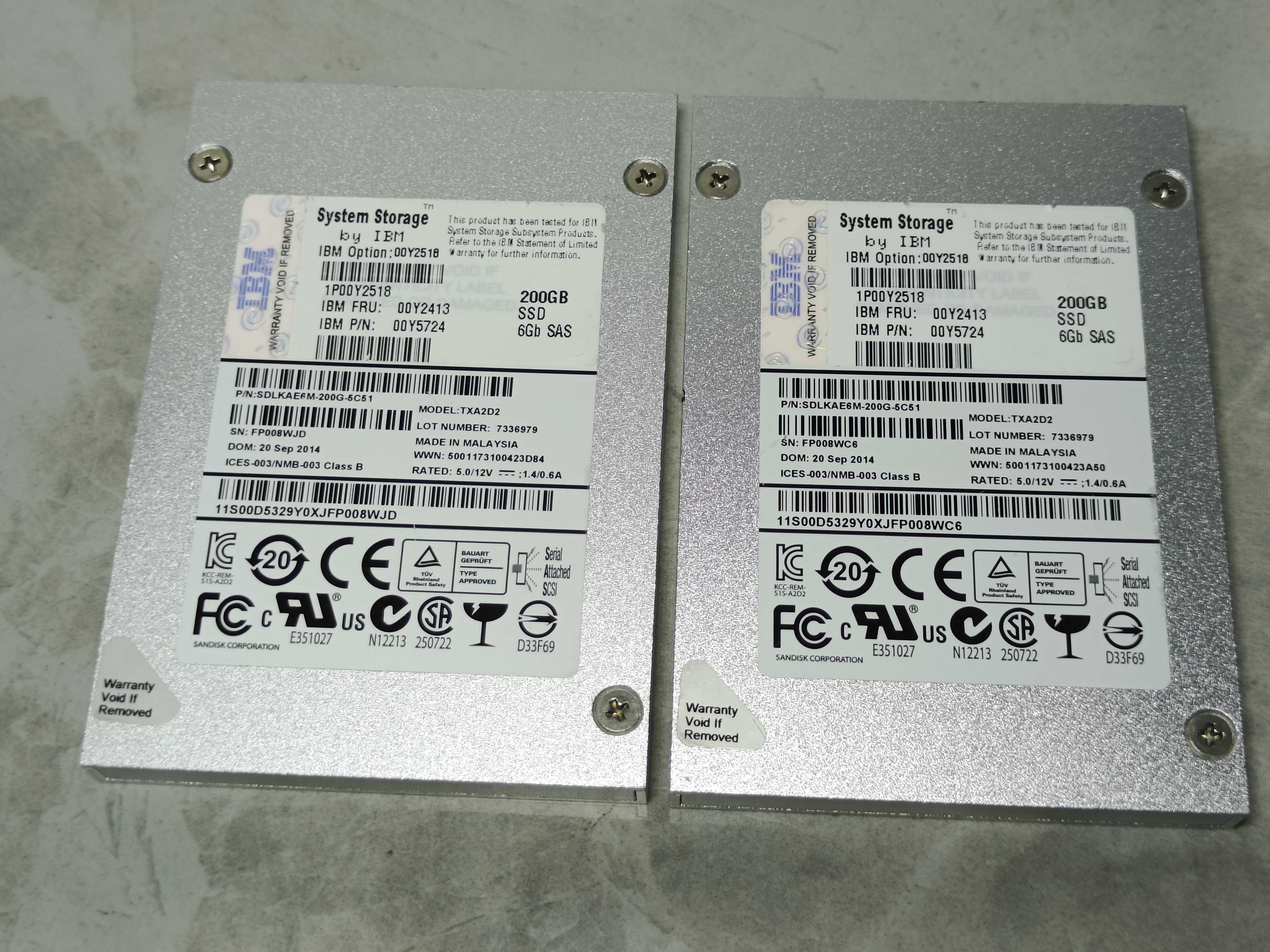 SSD диск IBM TXA2D2 SAS 200GB 6GB/s у ВІДМІННОМУ стані 99% здоровя!