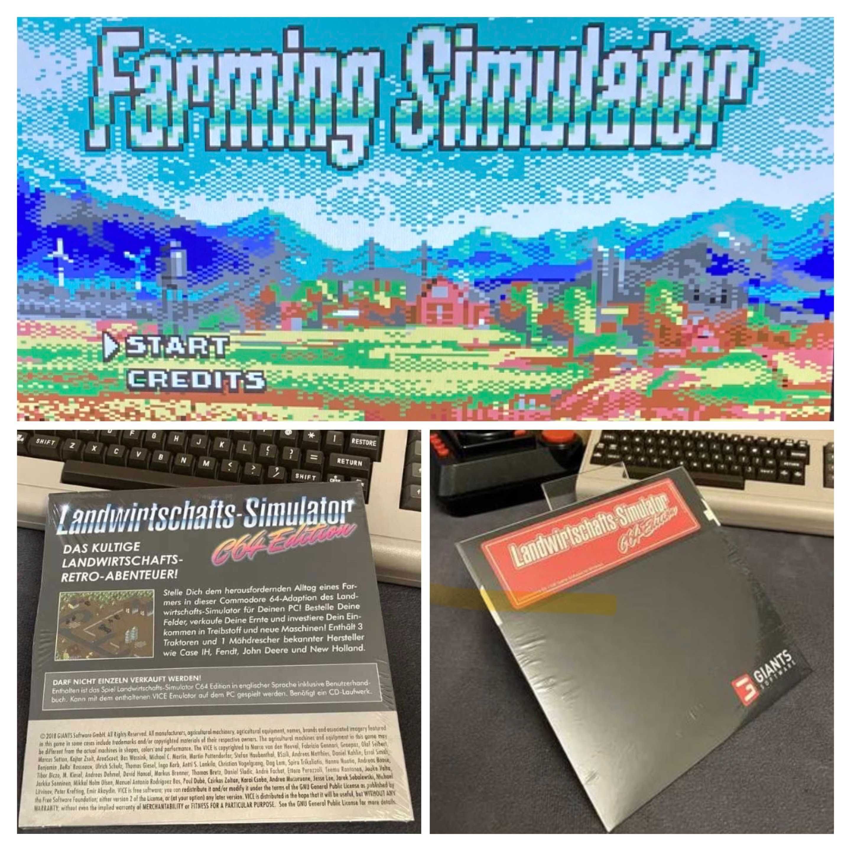 W folii Farming Simulator C64 Edition 8-bit The C64 Commodore C128