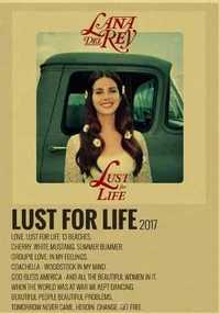 Плакат постер на крафт бумаге с альбомом Ланы Дель Рей Lust for Life