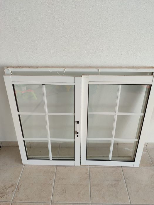 Conjunto de janelas vidro duplos alumínio