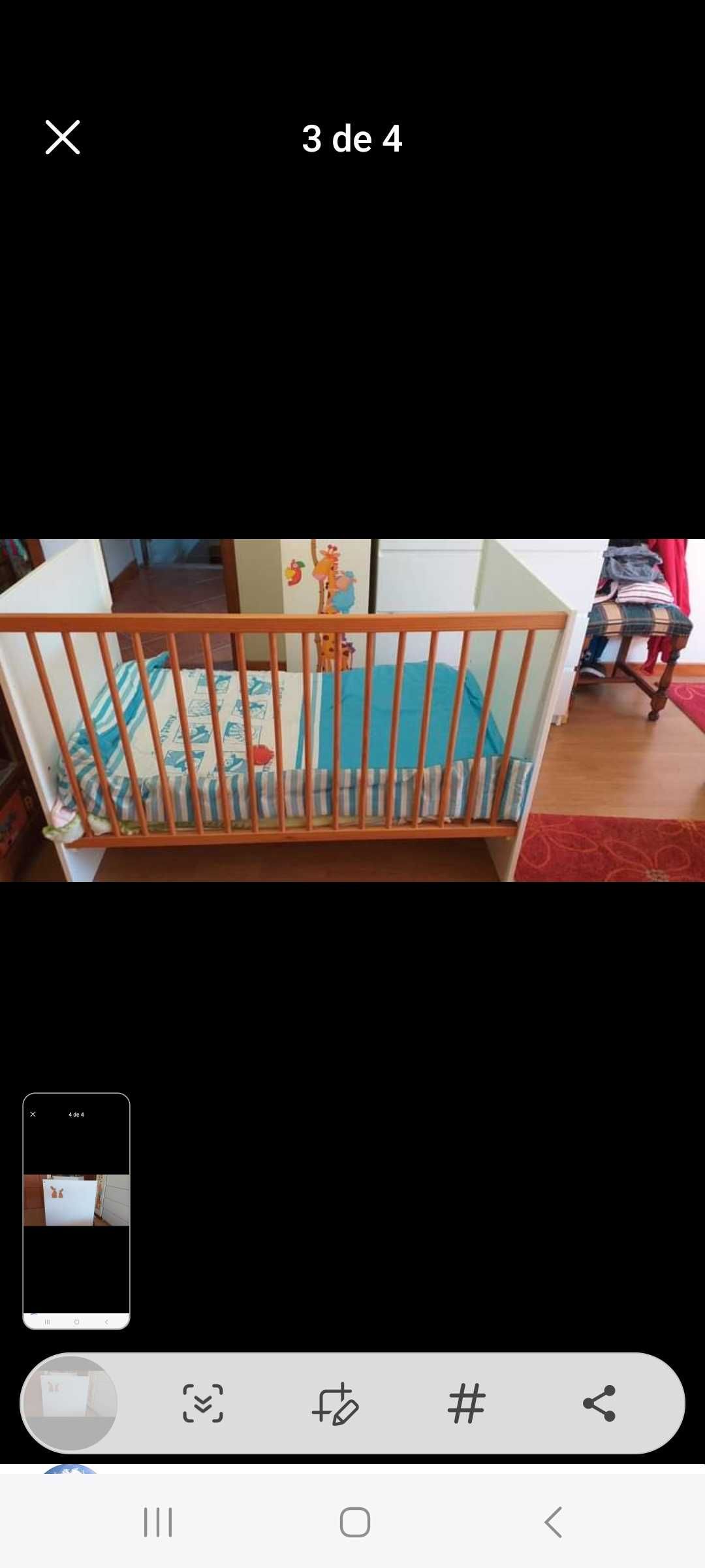 Cama de grades como nova