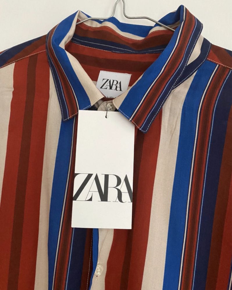 Koszula Zara z długim rękawem w paski rozmiar L nowa