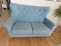 Sofa niebieska welur