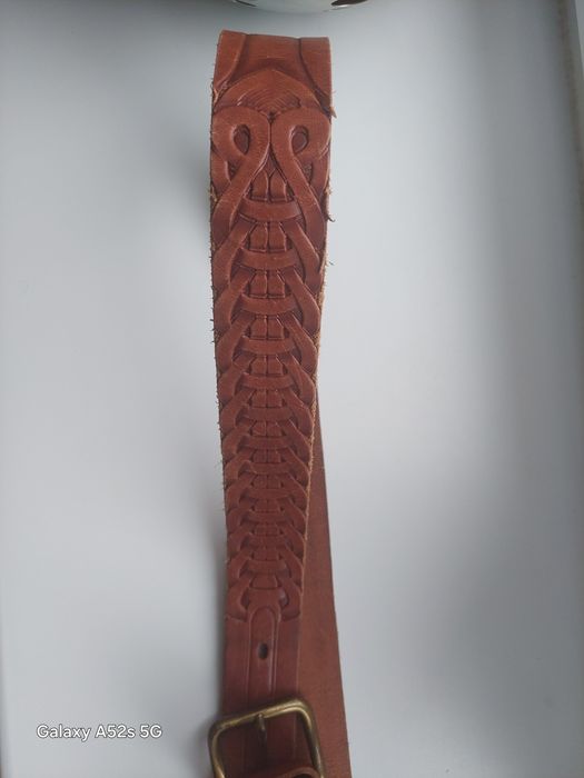 Męski wytłaczany, skórzany pasek