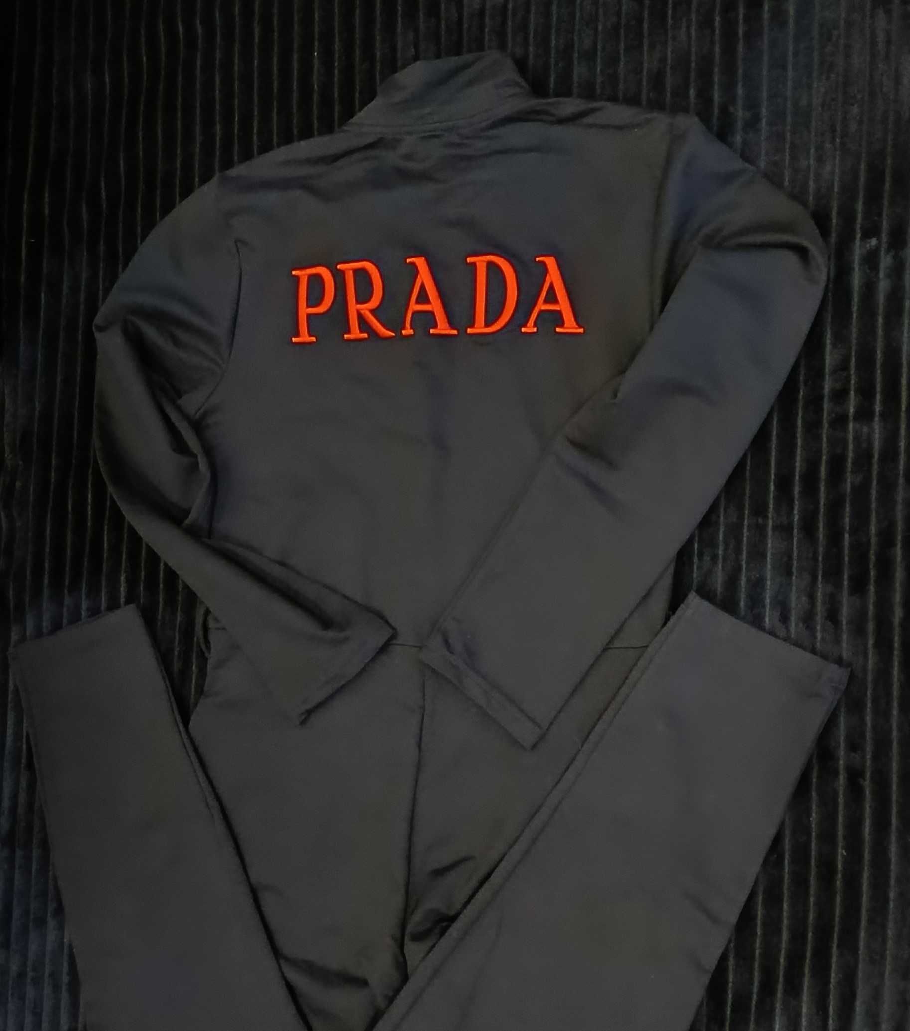 Elegancki czarny kombinezon PRADA, roz. 42 (XL), bawełna, NOWY