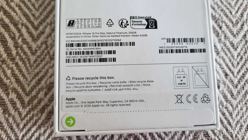 Apple iPhone 16 Pro Max 256 tytan