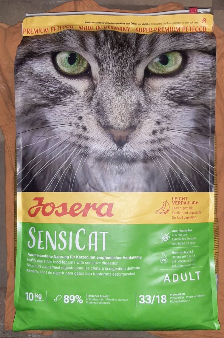 Josera SensiCat 10 кг
Для котов и кошек с чувствительным пищеварением