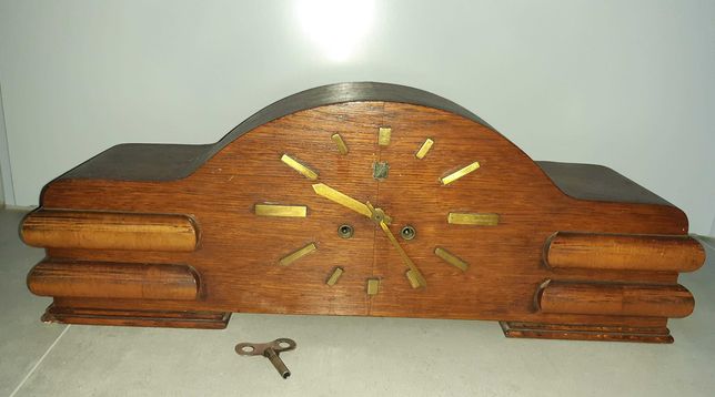 Zegar stojący drewniany fornir