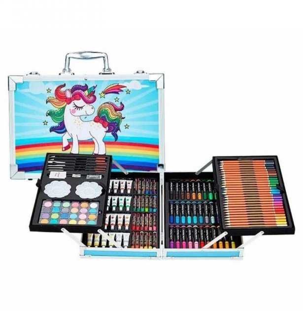 Набір для творчості малювання 145 предметів валіза Єдиноріг рисование