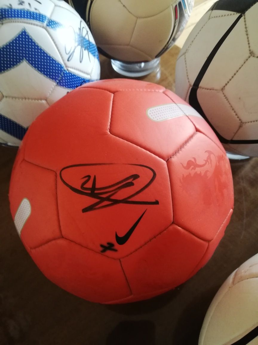 Kolekcja piłki z autografami Euro 2012.