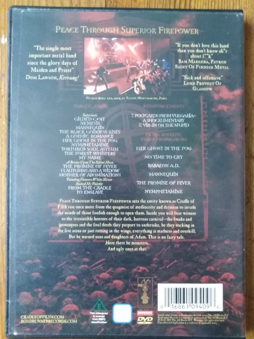 Cradle of Filth DVD - Peace Through Superior Firepower