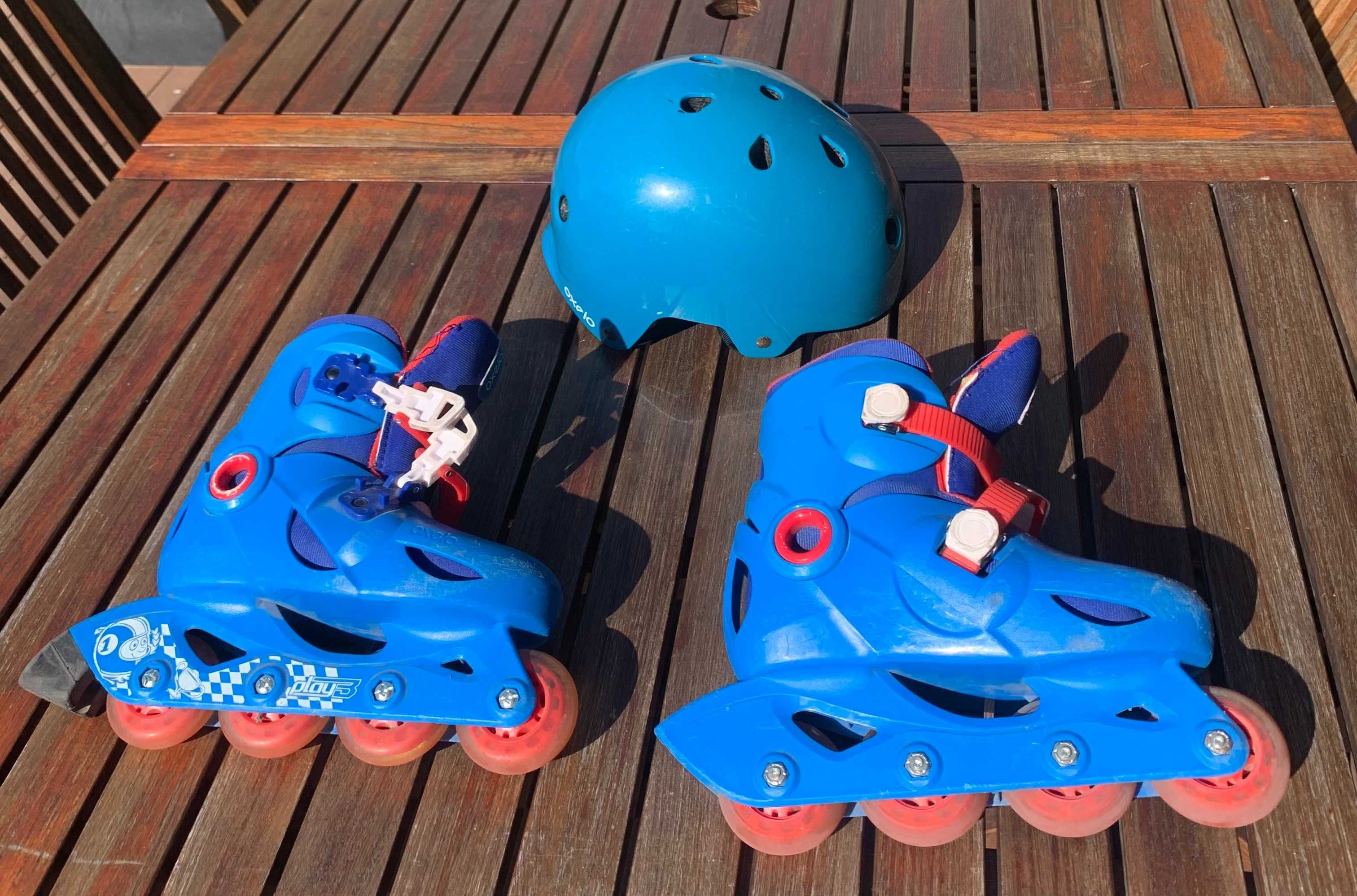 Patins e Capacete Decathlon Azul | 30-32