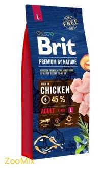Акция!!!Brit Premium Adult 15кг.L - сухой корм для взрослых собак круп