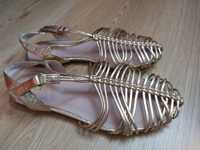 Jak nowe Złote balerinki Zara 32 sandały buty baleriny