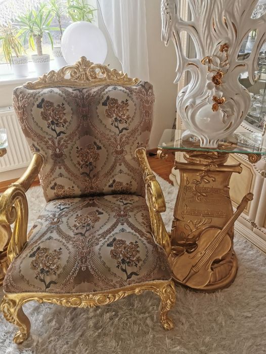 Okazja, pałacowe meble wypoczynkowe, fotele i sofa