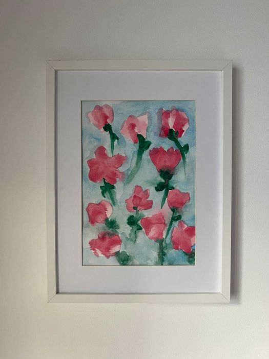 Pintura abstrata em aguarela