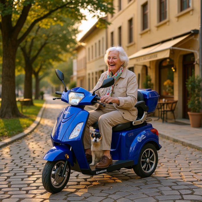 Trójkołowy skuter elektryczny – dla seniora, bez prawa jazdy     Film