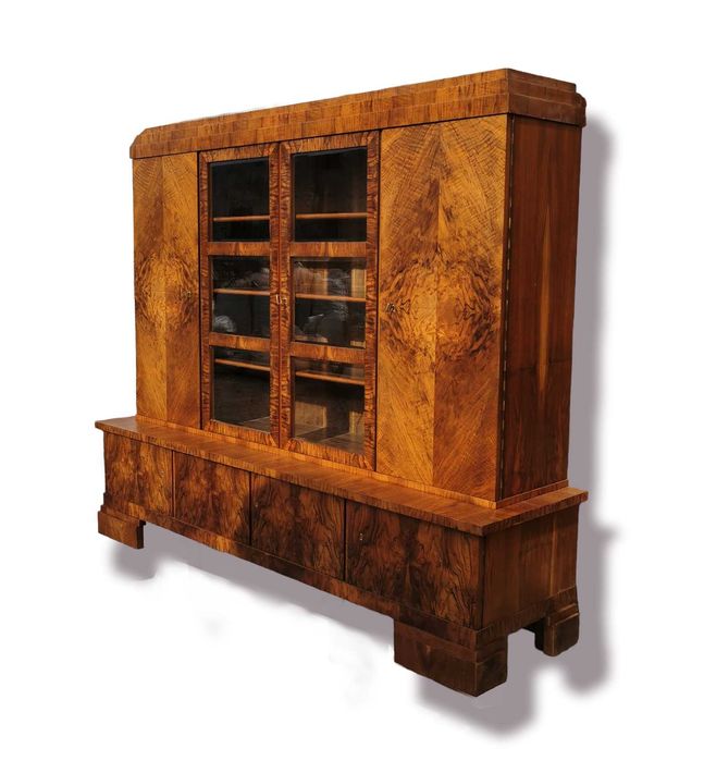 Komplet gabinetowy Art Deco 1930r. Biurko oraz biblioteka