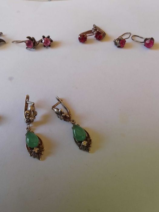 Серебряные серьги СССР ХЮЗ 875 пробы