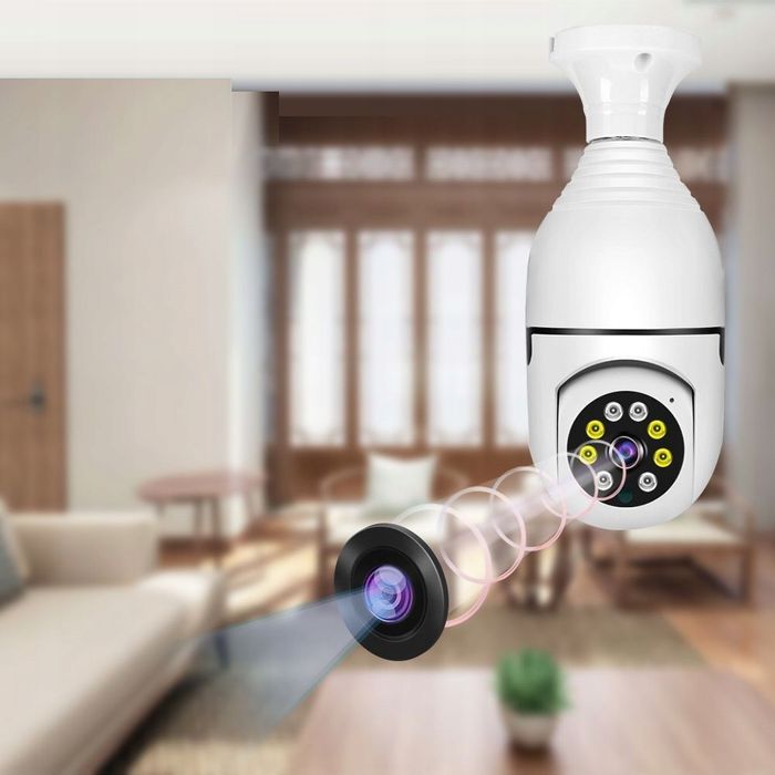 Kamera Szpiegowska Obrotowa Żarówka E27 Wifi IP