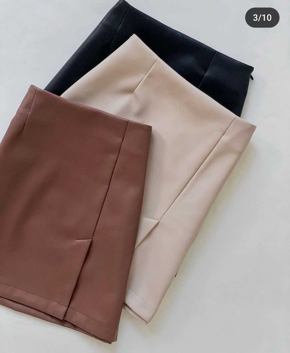 Кожаная женская юбка