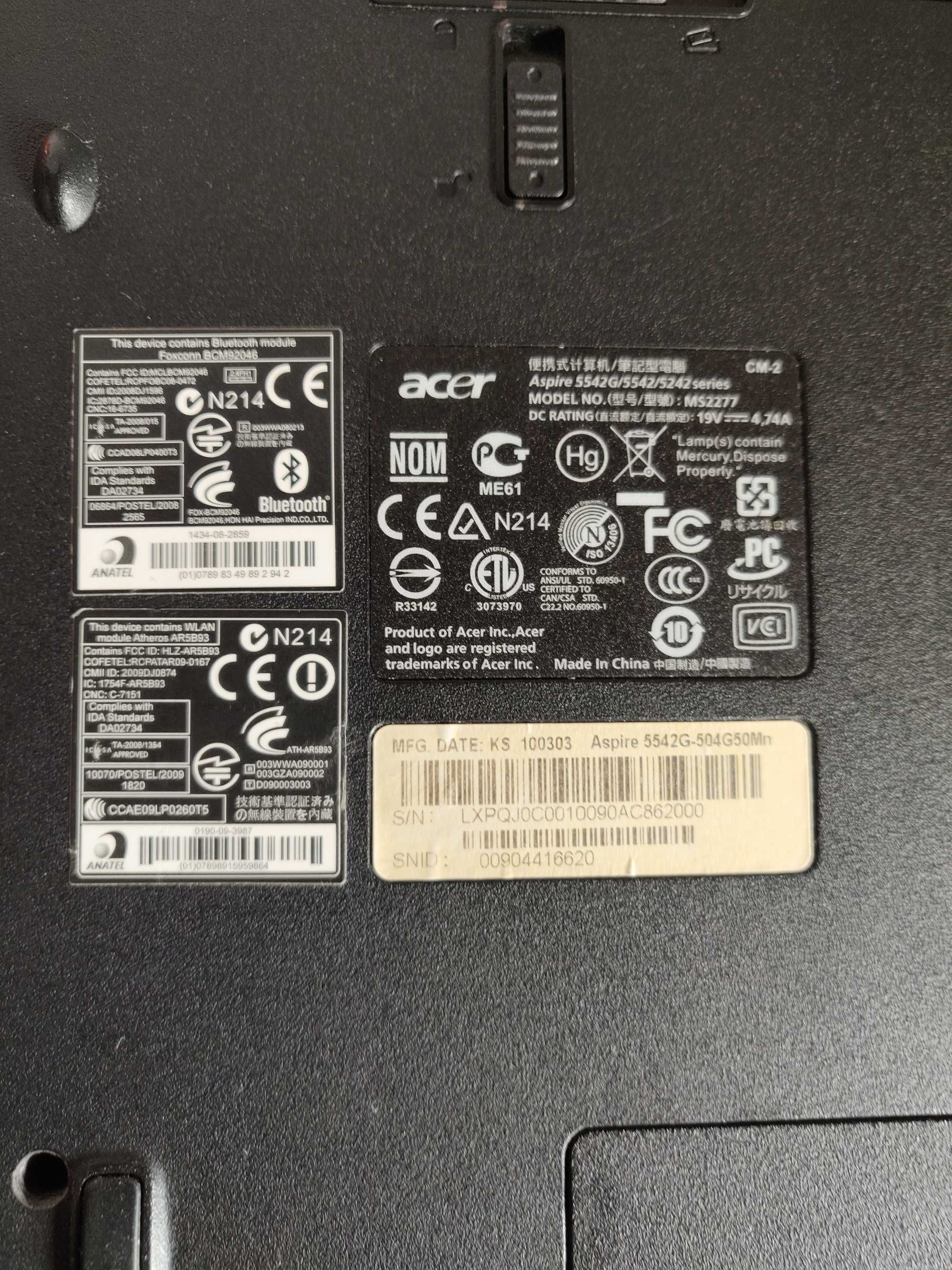 Ноутбук Acer Aspire 5542G-504G50Mn (LX.PQJ0C.001)