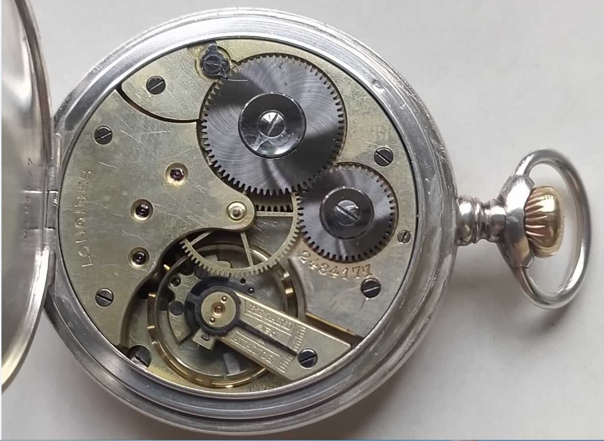 Серебряные карманные часы" Longines"