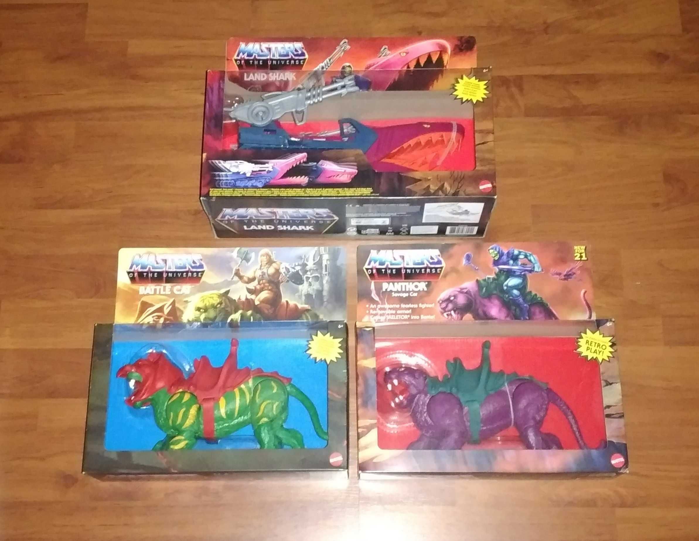 Masters Of The Universe . Land Shark , Battle Cat , Panthor . Mattel