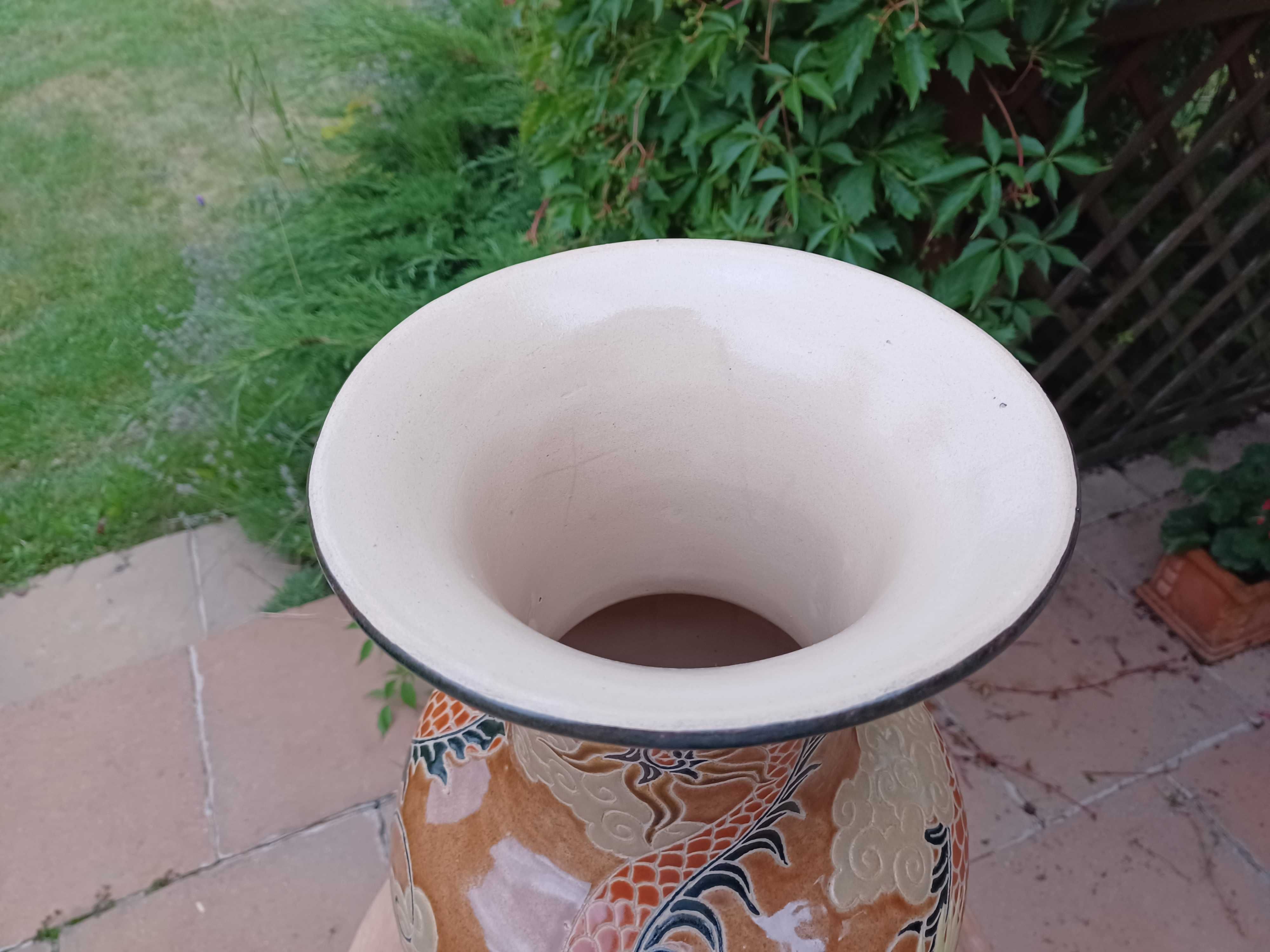 Wazon chiński ceramiczny PRL smoki duży